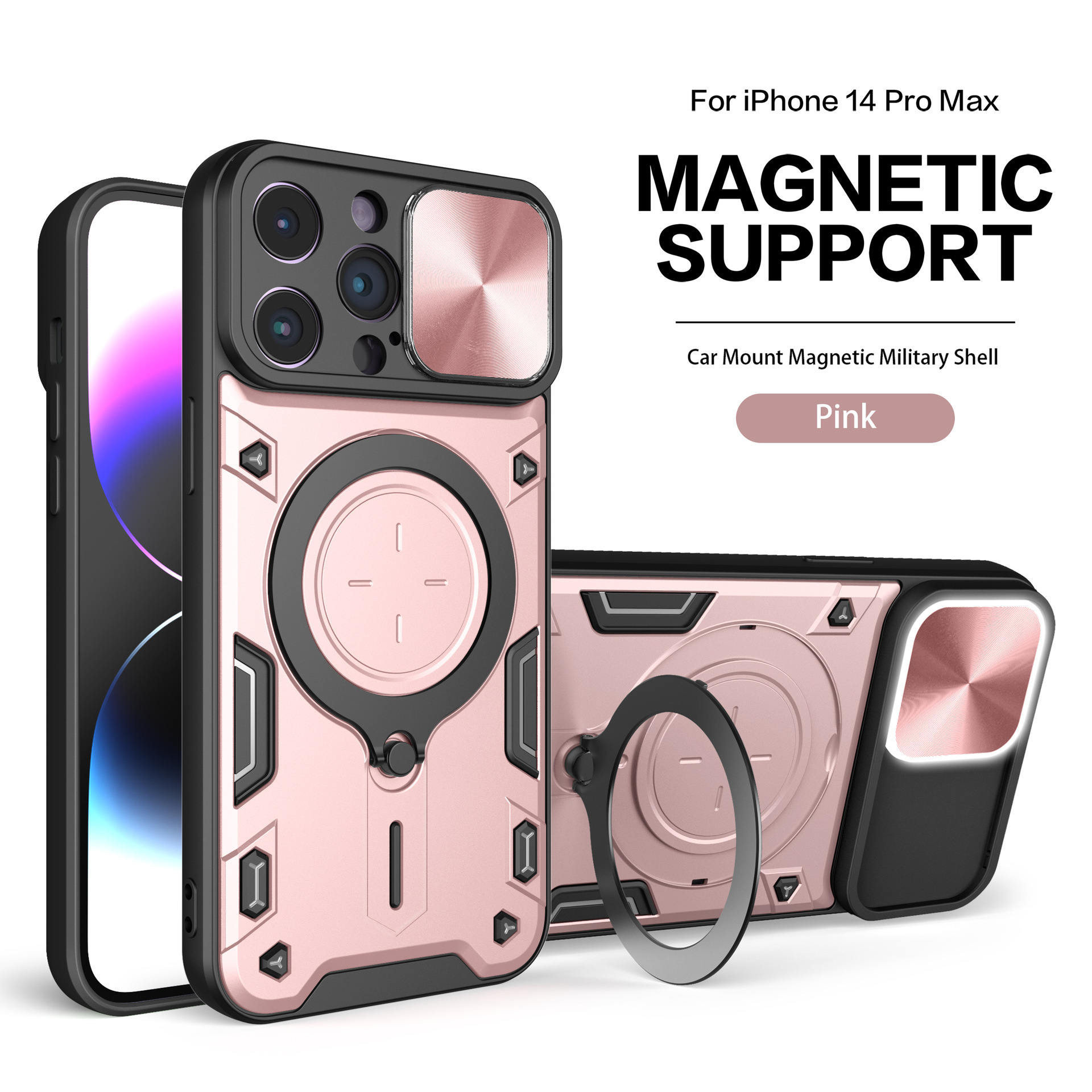 Ventana de empuje de Jiashang para OPPO Realme 13 Pro 12 funda para teléfono móvil GT 6T C65 C67 soporte magnético
