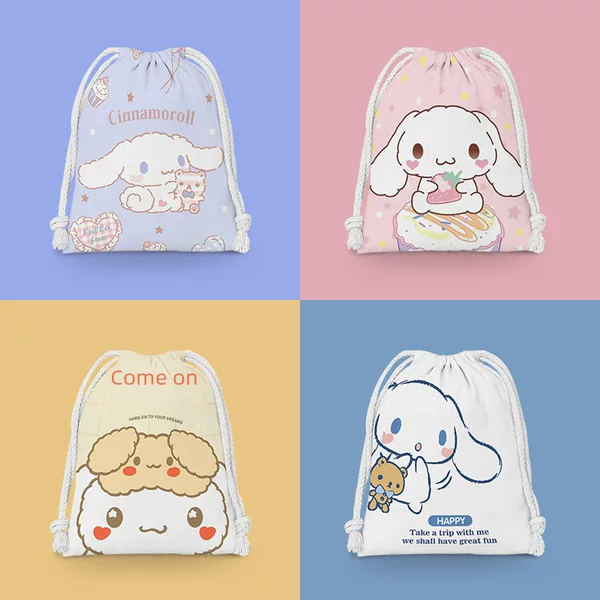 Dog Drawstring Bag, Cartoon Small Cloth Bag, Student Miscellaneous Storage Bag, Makeup Bag, Portable Toiletry Bag