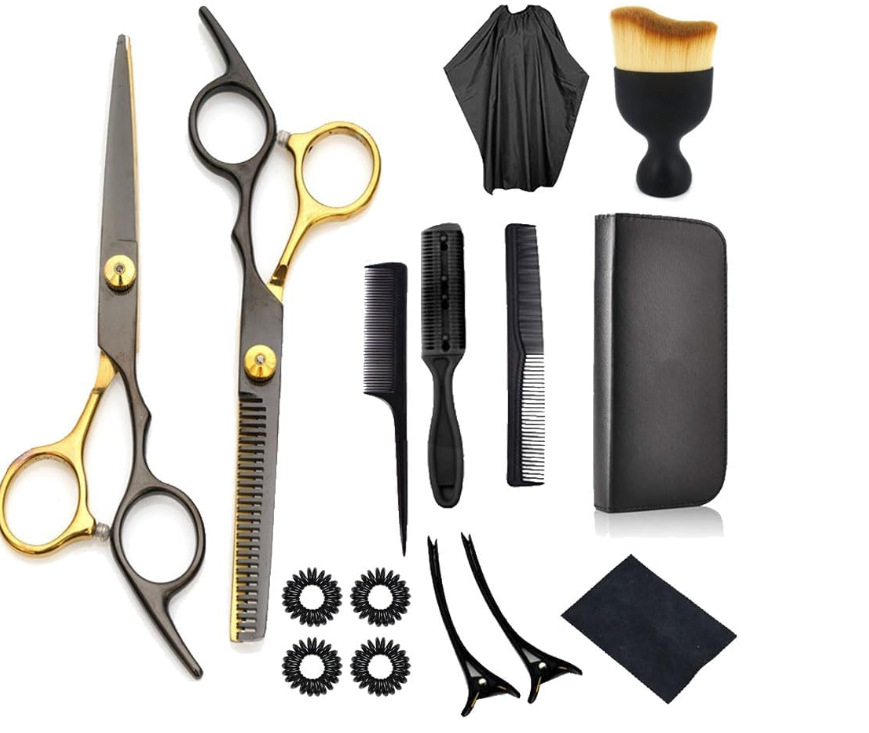 Juego de Tijeras de Peluquería Profesional de Acero Inoxidable Multifuncional para Peluquería