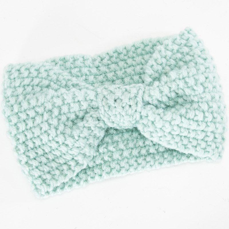 Fascia per maglione lavorata a maglia per accessori e fasce per capelli caldi con fiocco fatto a mano autunno inverno da donna_voghion.com