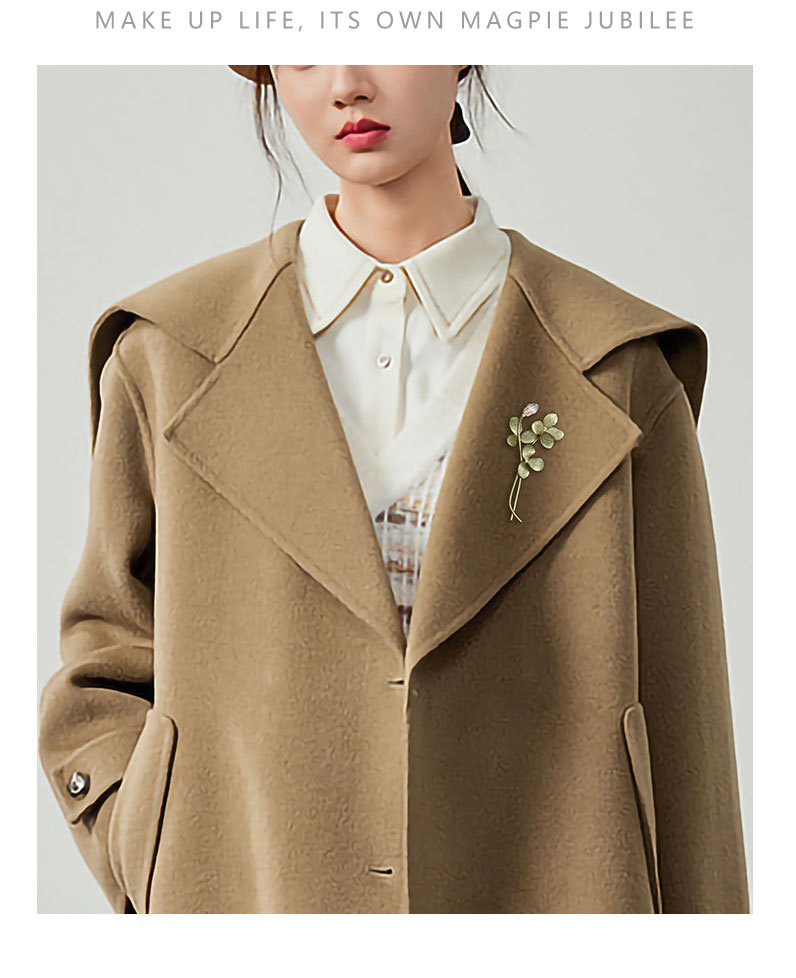 复古中古风绿植花苞胸针小众独特高级感莲花别针新款精