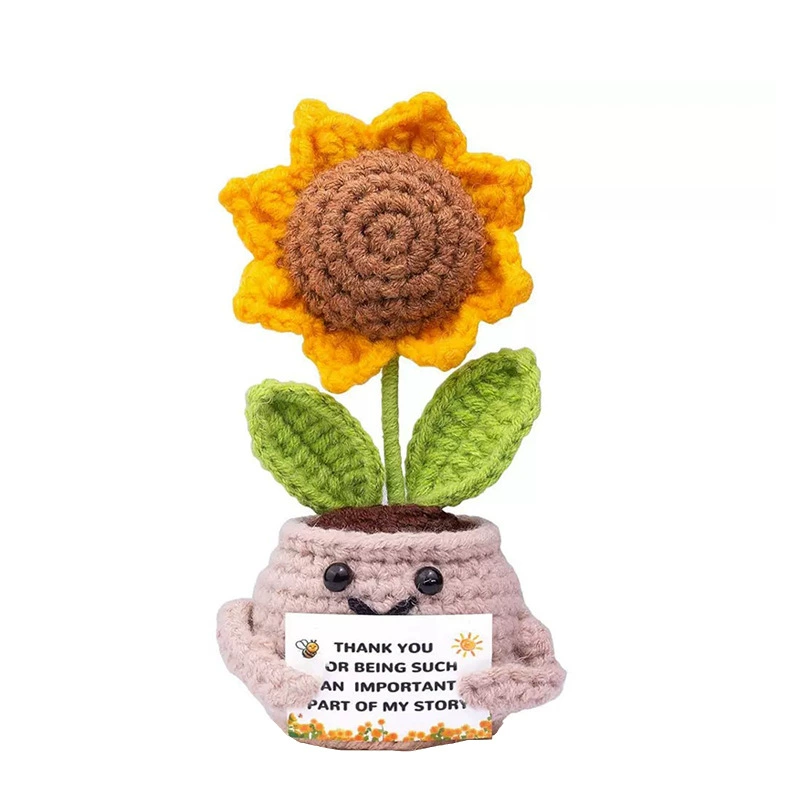 Популярная трансграничная серия карточек с мультяшными куклами, положительная энергия, чистая ручная работа, вязаная крючком, вдохновляющая декомпрессионная шерстяная кукла