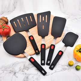 硅胶厨具套装 不锈钢柄煎铲漏铲厨房用具烹饪铲子 硅胶锅铲5件套