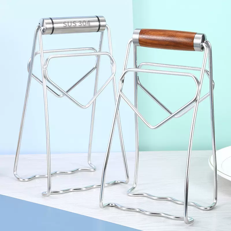 花梨木304不锈钢手柄防烫夹盘器家用厨房取碗夹砂锅盘防滑取盘夹