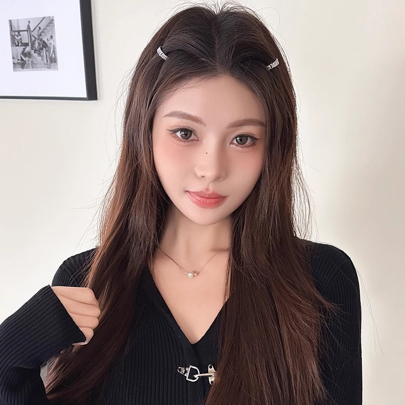 Yu Shuxin con el mismo tipo de perno de diamante de metal redondo broca de cabello frisa clips de la frente de la mujer clips de cabello pequeño toque