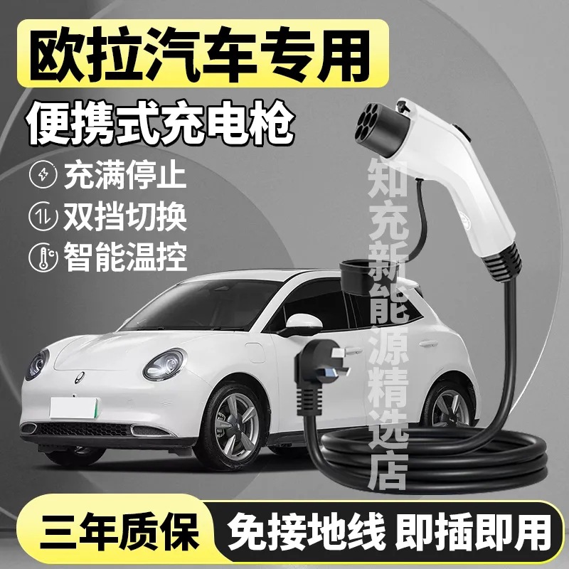 欧拉黑猫IQ好猫闪电猫白猫芭蕾猫新能源充电枪便携式随车充免接地