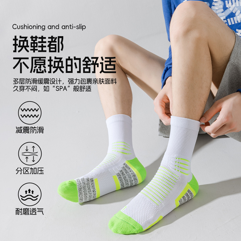 Calcetines de baloncesto para hombres, calcetines de fútbol antideslizantes, calcetines de fútbol transpirables, primavera, toallas gruesas, calcetines deportivos al por mayor