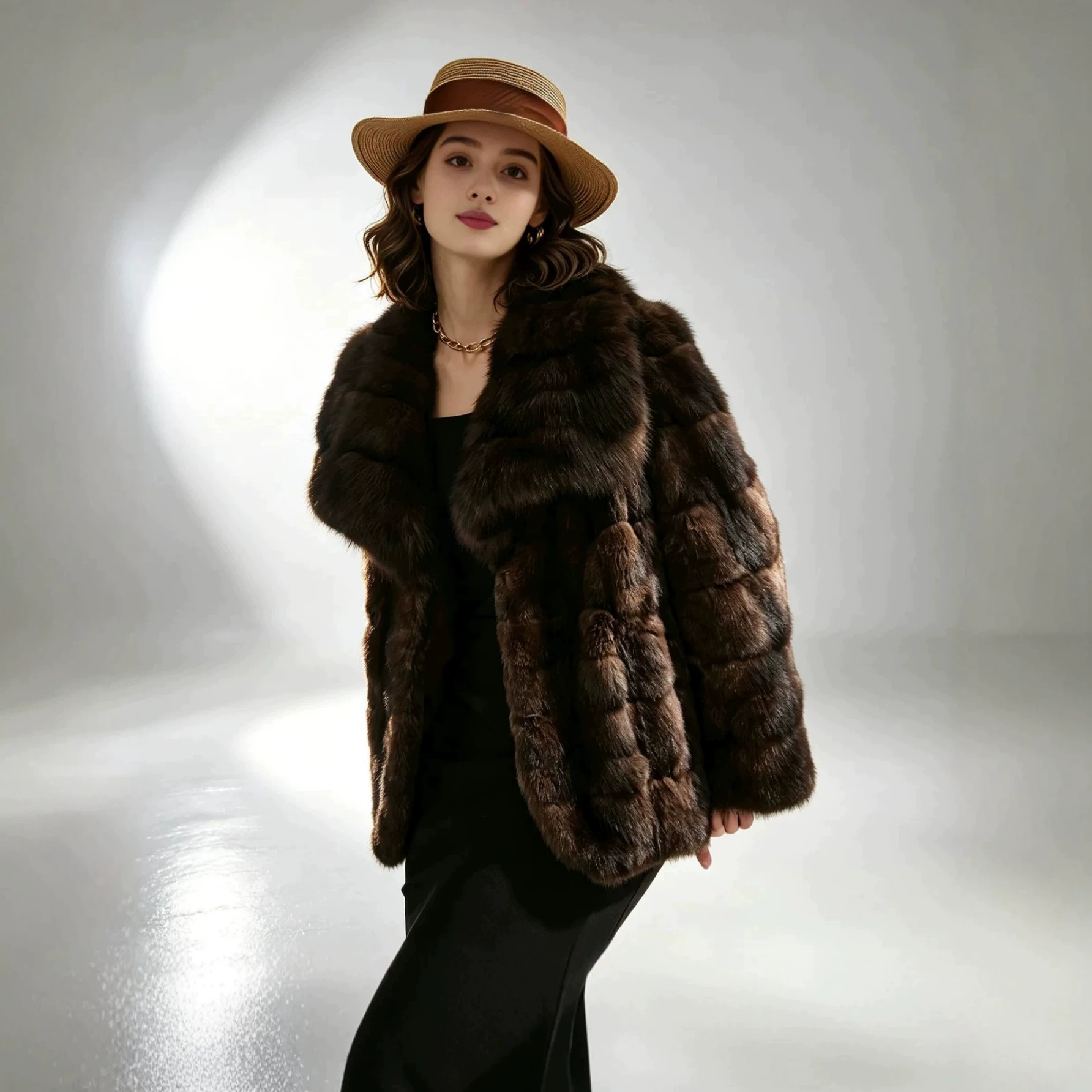 2026 Autumn/Winter New Style: Stellar Purple Mink Faux Fur Women's Coat with Stand Collar, Russian Eco-friendly Mink Coat, Elegant Style