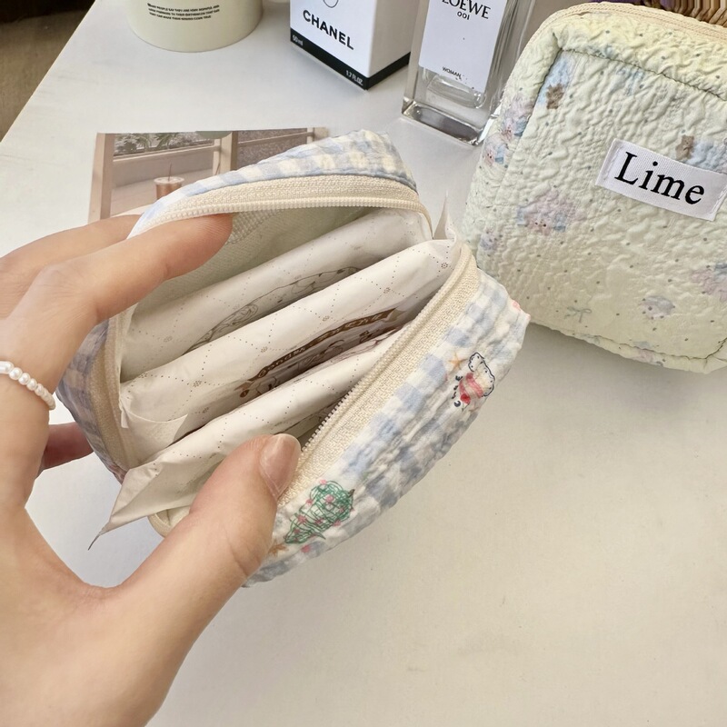 小さなフレッシュライム発泡収納袋、見栄えの良い、ポータブルでかわいい、女性用の大容量口紅収納袋|undefined