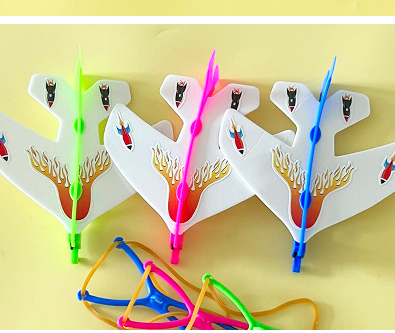 Children's Creative Fashion Glowing Slingshot Plastic Airplane Toy Color Random display picture 3