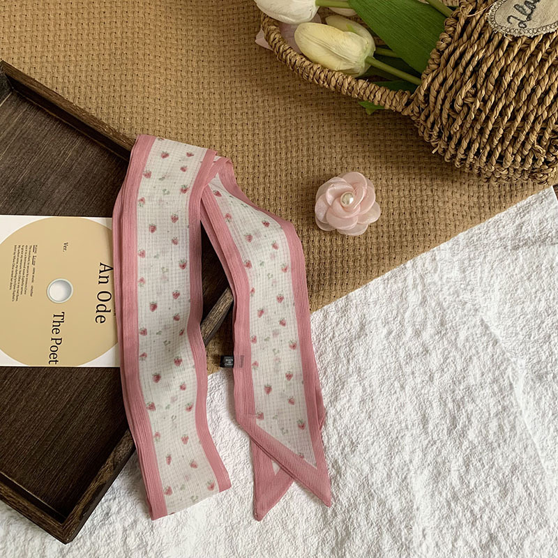 Bufanda de seda, bufanda pequeña de moda de alta gama, flor de todo fósforo, clip tridimensional, decoración de flores, serpentín, diadema