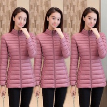 轻薄棉衣女中长款新款保暖修身大码棉服冬装外套中款棉服女