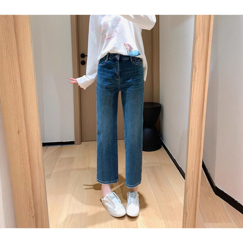 Straight-Leg Number One! ~ Petite Cropped Baguette Pants for Women, New Autumn High-Waisted Slim Straight-Leg Jeans