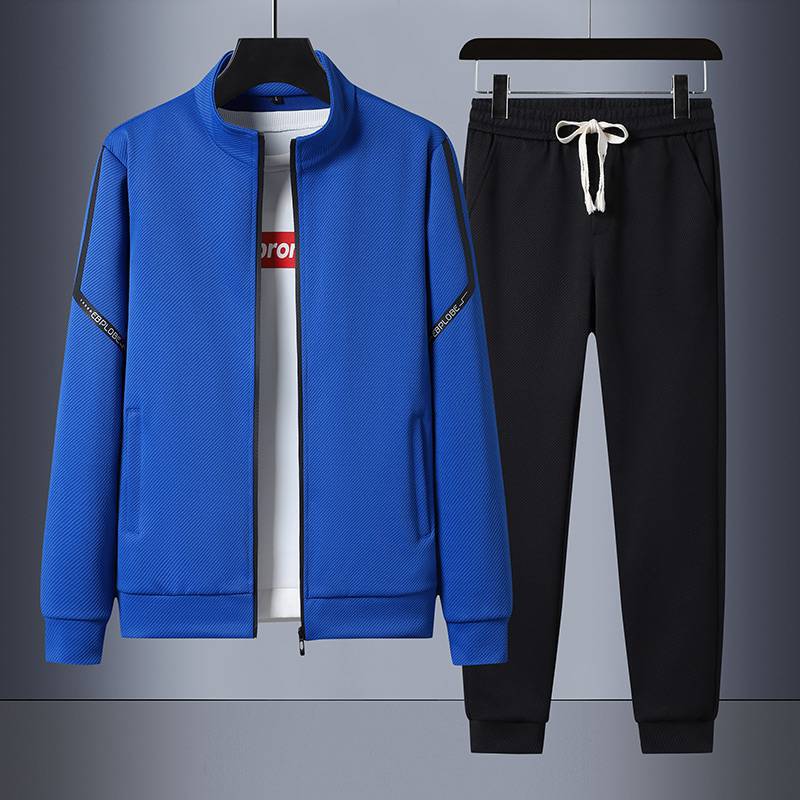 2025 Stand Collar Cardigan Jacket Drawstring Straight Pants Sportswear Casual Suit Group Couple Men