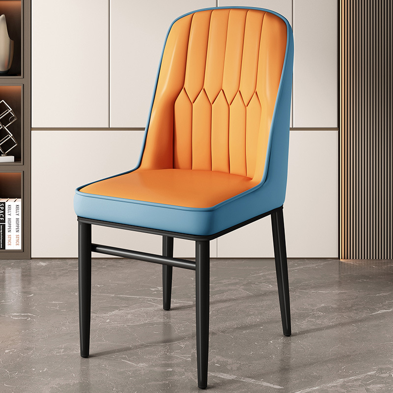 오렌지 + 블루 뒷면과 블랙 다리 [엄선된 가죽 안정 프레임]