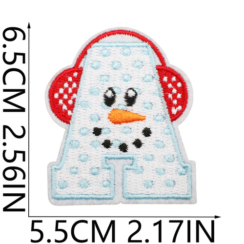 Xiao Tian Autumn and Winter Theme English Letter Embroidered Fabric Patch Art Snowflakes Bag Patch Computer Embroidery Label