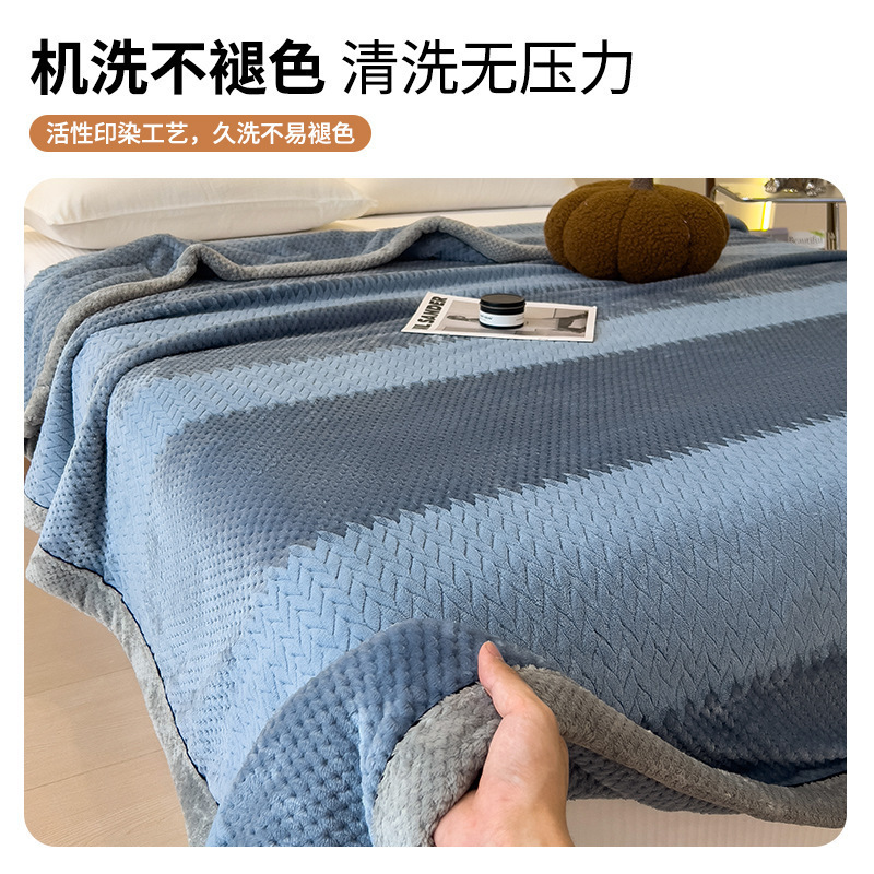 Tejido de leche mantas de almuerzo de oficina mantas de aire acondicionado invierno espesar sofá de coral mantas pequeñas para cama