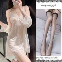 2025新款内衣网红睡裙女吊带睡衣遮肉肉遮肚子三件套免脱睡裙