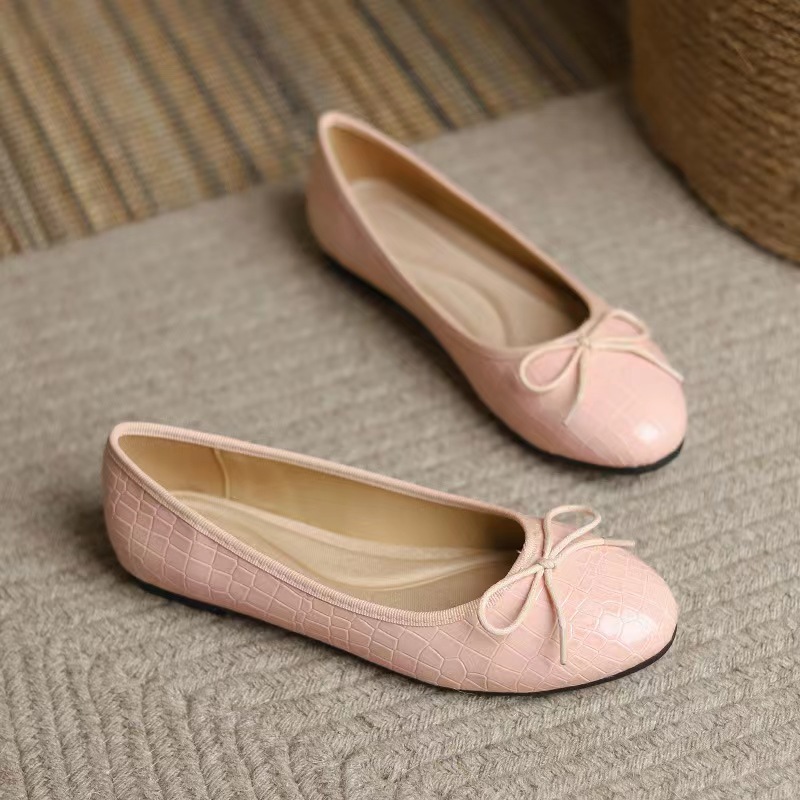 Chanel estilo clásico de las mujeres Zapatos baile elegante arco super suave rollo huevo enfermera conducción embarazadas