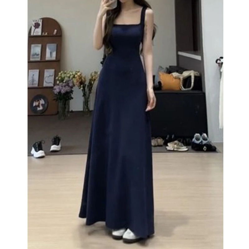 High-End Floor-Length Skirt Design, Elegant Pure Color Dress, Tall Waist-Cinching Spring and Summer Suspender Long Skirt for Women 2025 Trend High-End Floor-Length Skirt Design, Elegant Pure Color Dress, Tall Waist-Cinching Spring and Summer Suspender Long Skirt for Women 2025 Trend