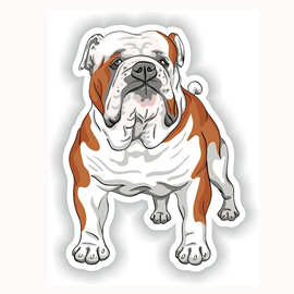 斗牛犬英语贴纸保险杠卡车笔记本电脑行李箱平板电脑