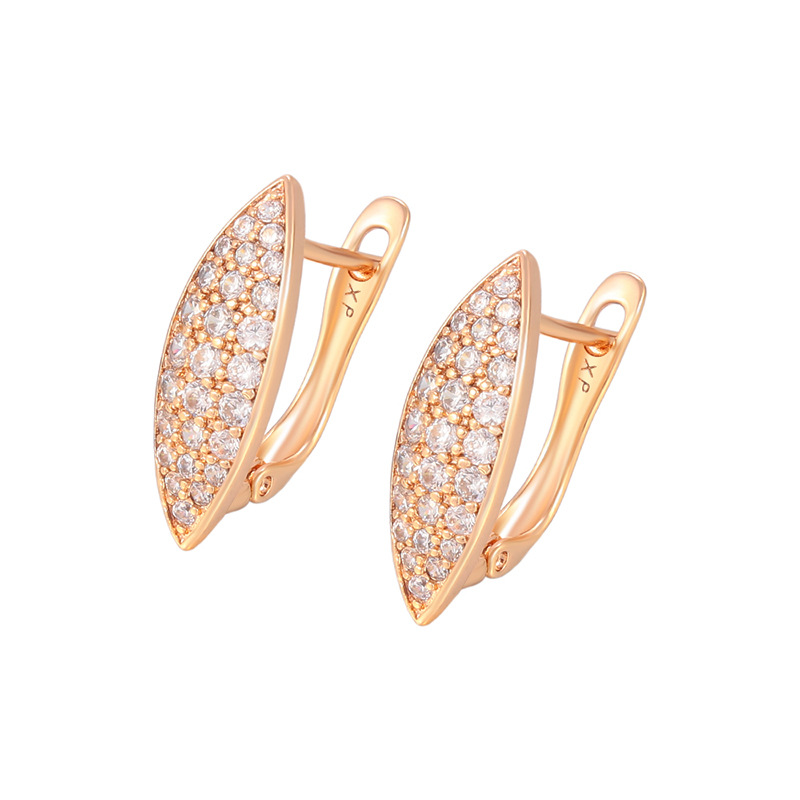 Aretes de Hebilla tipo Hoja de Aleación para Mujer