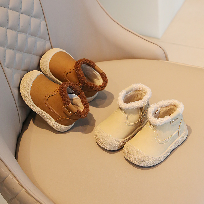 Baby Cotton Shoes Fleece-Lined Toddler Shoes 2025 Winter New Style Boys' Thickeneded Warm Cotton Boots Female Baby Baby Shoes