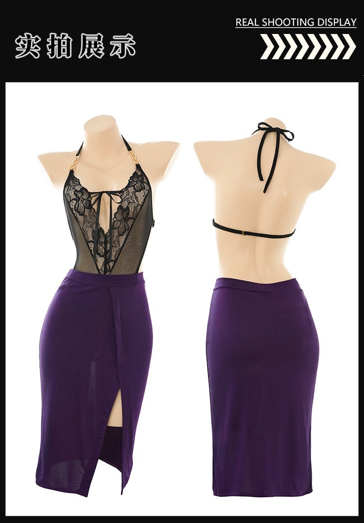 Feimu & Miji Sheer Halter-Neck Bodysuit with Hip-Hugging Skirt Two-Piece Set — detail image 18