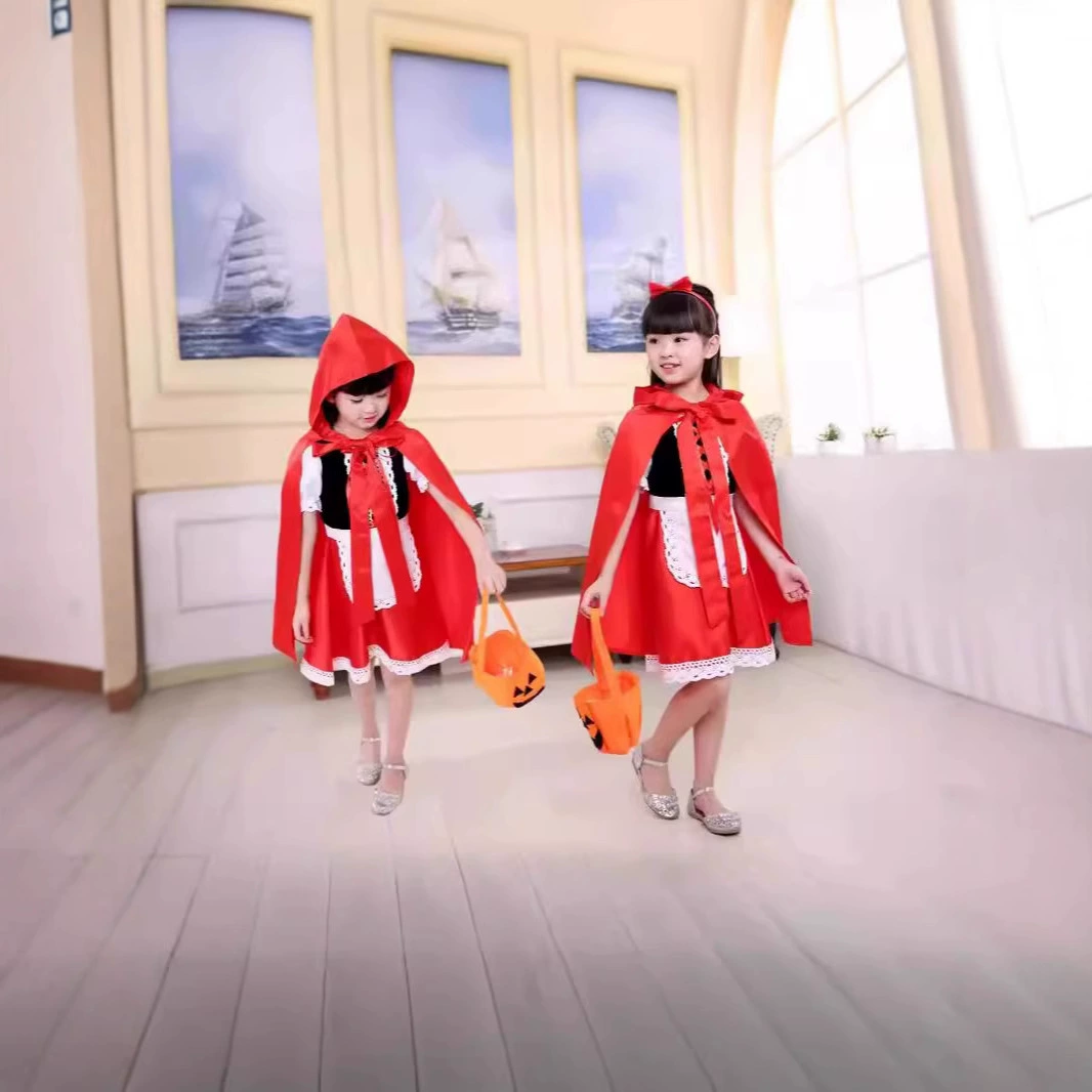 Костюм для Хэллоуина, костюм Красной Шапочки, наряд принцессы, детский костюм для косплея на Рождество, маскарадный костюм для девочек