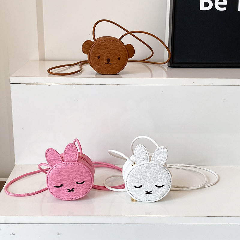 Caricatura lindo oso, bolso de hombro para niños y niñas, bolso de hombro mini bebé de estilo extranjero 2025 nuevo bolso de comercio exterior para niños