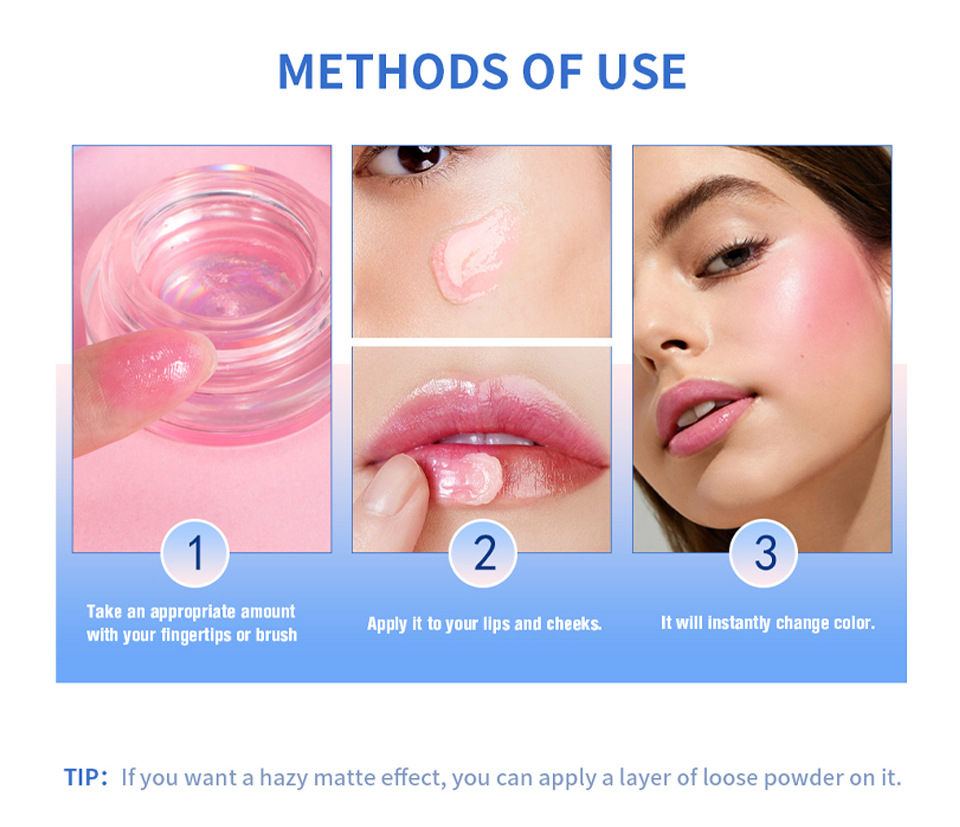 ibcccndc Thermochromic Blush Transparent Color-changing Gel High-Gloss Blush Cream Natural Nude Blush Blush undefined