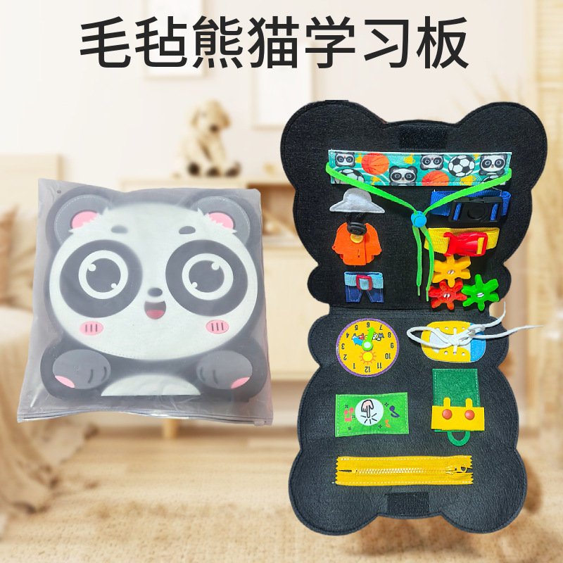 Montessori dinosaurio sentía tablero de aprendizaje ocupado Junta educación de la primera infancia niños Ilustración rompecabezas fieltro tablero de educación temprana Tablero de aprendizaje