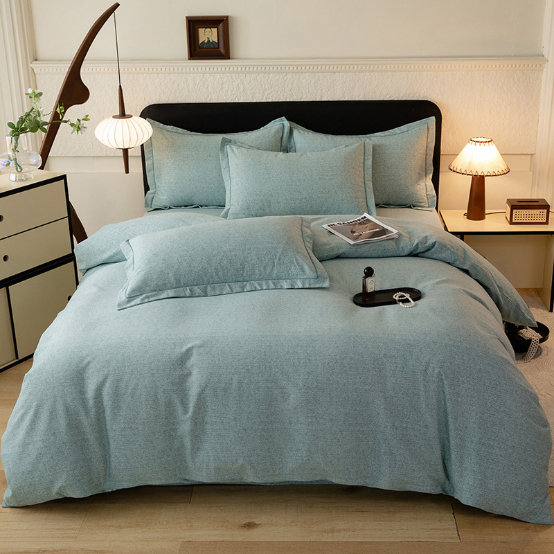 純綿厚手で毛を磨いた純色の豪華なシーツは4点セットの秋冬布団カバーの寝具は3点セットです。