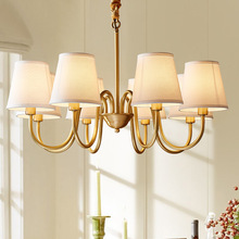 美式全铜客厅吊灯欧式轻奢卧室灯餐厅灯复古简约创意个性灯饰灯具