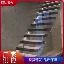 家用悬浮楼梯厂家定制钢木公寓别墅简约楼梯室内奶油风悬浮楼梯