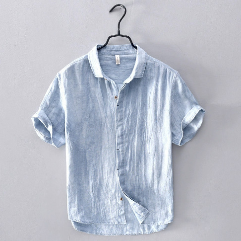 795 Japanese-Style Simple Oxford Solid Color Short Shirt Men's Linen Thin Casual Short-Sleeve Shirt Wholesale 795 Japanese-Style Simple Oxford Solid Color Short Shirt Men's Linen Thin Casual Short-Sleeve Shirt Wholesale