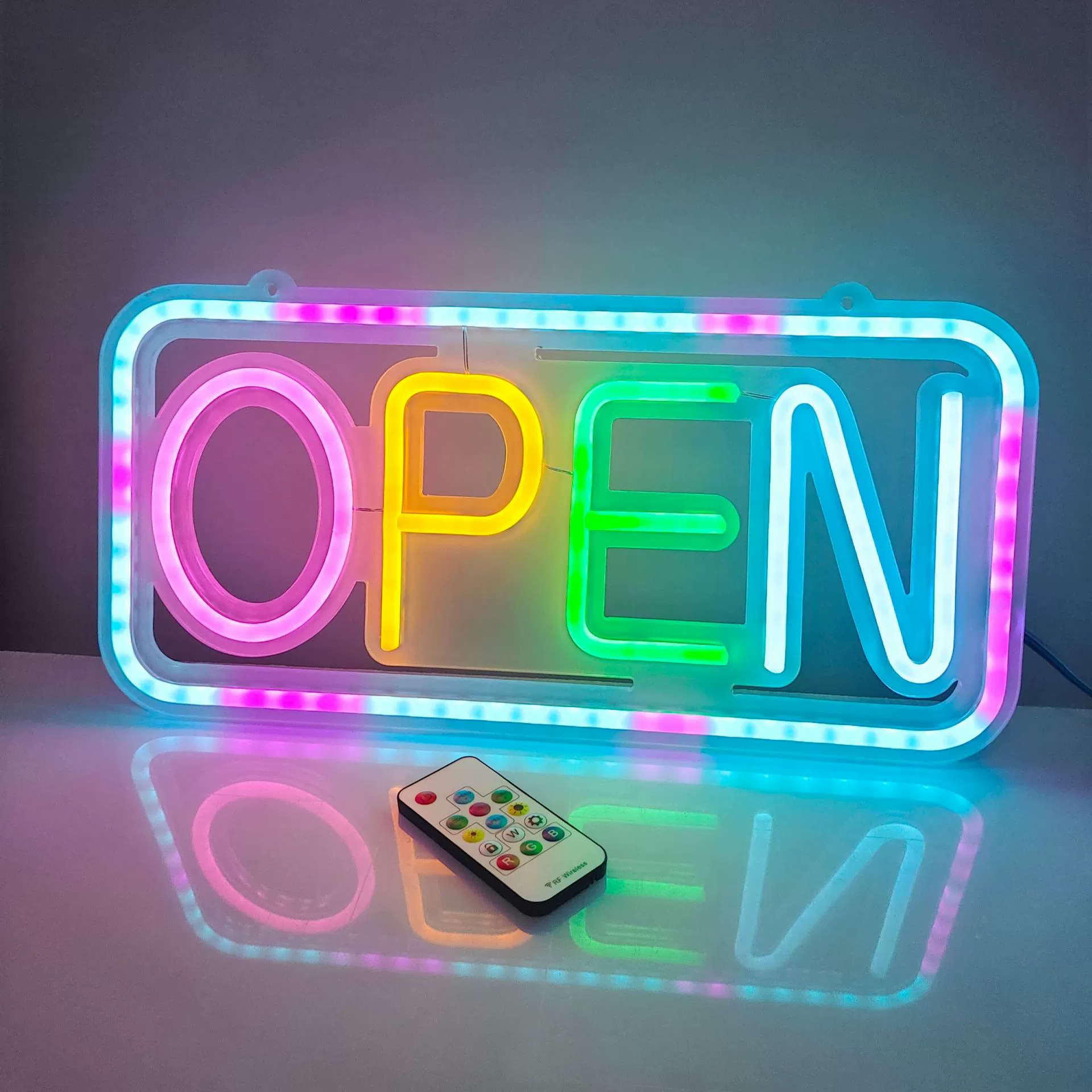 LED неоновая модель дистанционное управление Открытая светящаяся надпись бизнес-лампы мерцания декоративная rekламная лампа