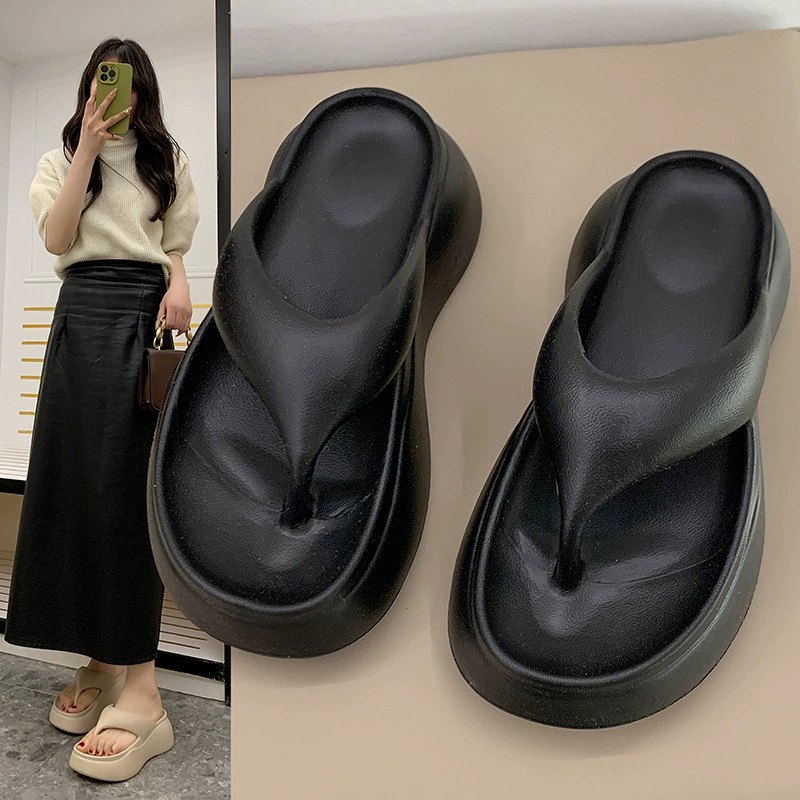 Женские сандалии "ёлочка" для летнего сезона 2025 года, новые, на толстой подошве, увеличивающие рост, пляжные, элитные шлепанцы, оптовая продажа через границу