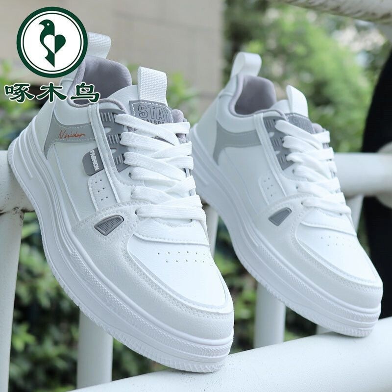 Woodpecker Special Offer Men's Shoes 2026 Breathable Popular Thick-Soled Sports Non-Slip Versatile Soft-Soled White Casual Sneakers