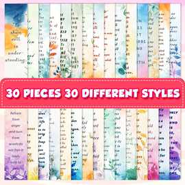 新款热卖30张励志花卉图文纸质书签阅读必备书签不重复小清新图片
