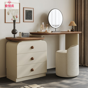 Cream Solid Wood Dressing Table Storage Cabinet Integrated High-End Small Apartment Bedroom Bedside Cabinet Second-Hand Dressing Table Cupboard