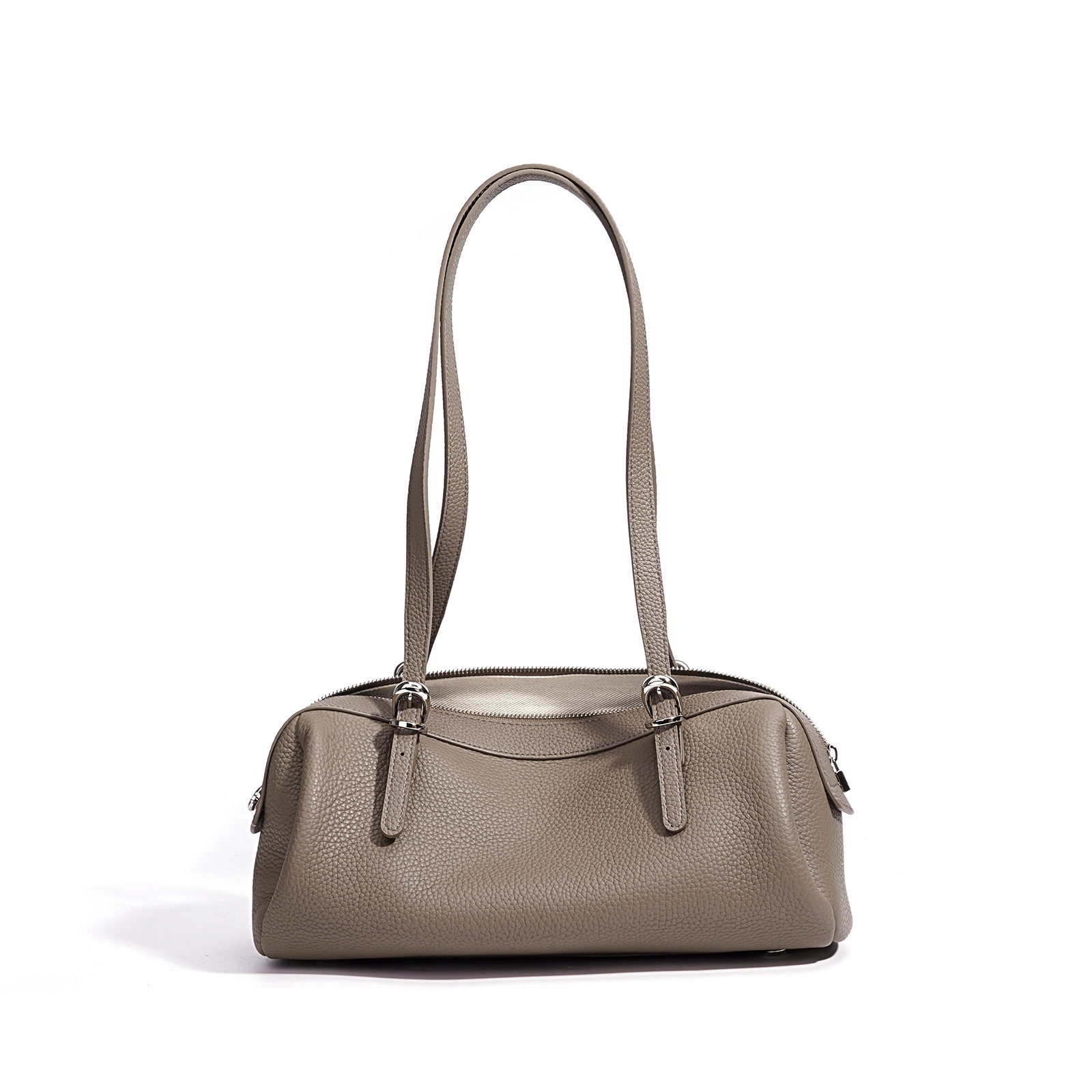 Genuine Leather Women's Shoulder Bag Early Spring Luxury Boston Handbag Retro Commuter Versatile Bowling Bag 2026 - Thumbnail 8