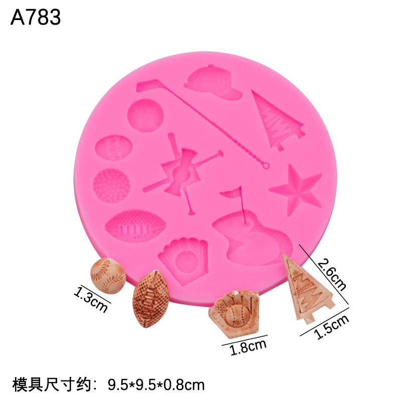 Nueva bola molde de silicona tenis de mesa fútbol tenis golf pastel chocolate fondant accesorios de decoración