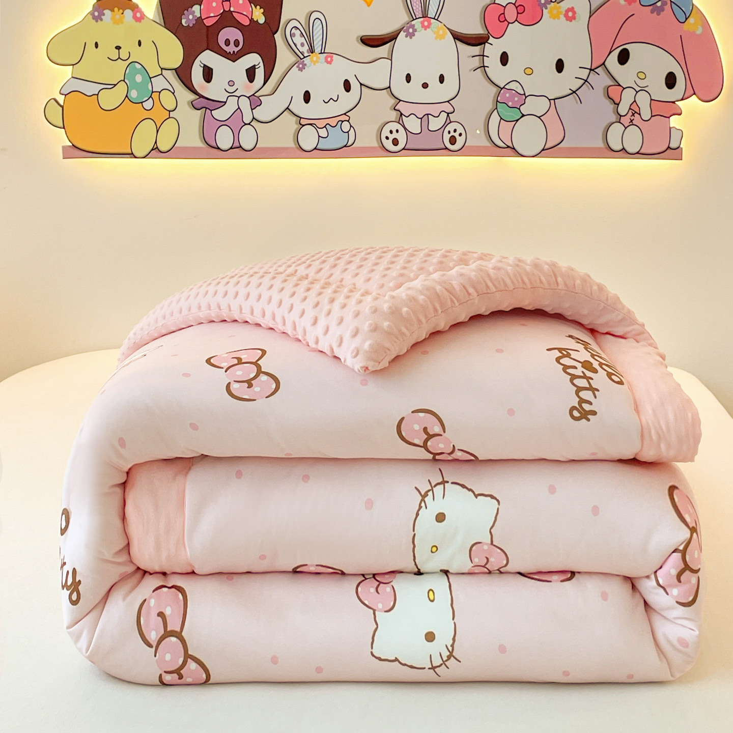 Ins Style Knitted Beanie Quilt Cartoon Milk Quilt Core Thickeneded Warm Quilt Autumn and Winter Baby Comfort Beanie Blanket