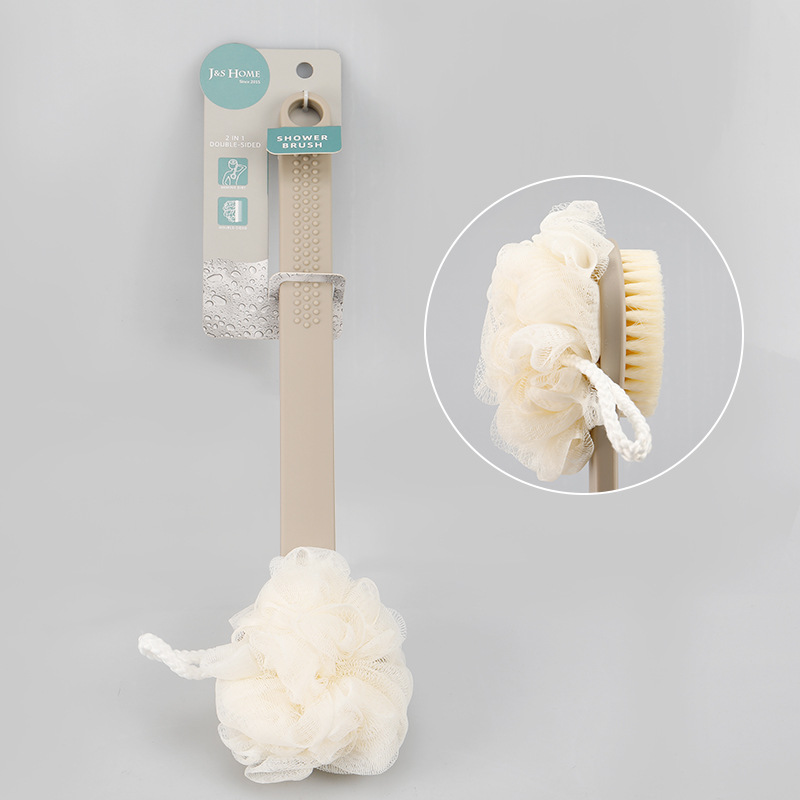 Hogar mango cuadrado de doble cara Bola de baño cepillo de baño de nylon cepillo de baño de pelo suave cepillo de baño Baño frotar de nuevo en stock al por mayor