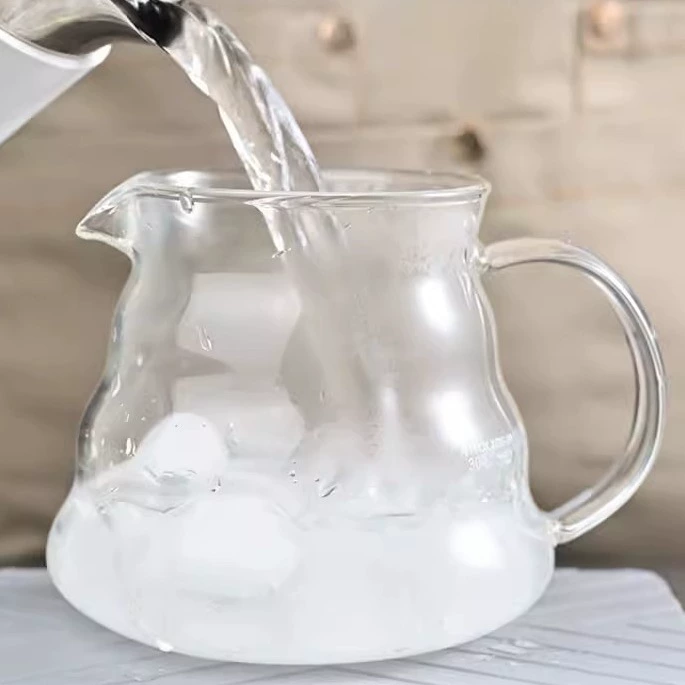Стеклянный кофейник, облачный узор