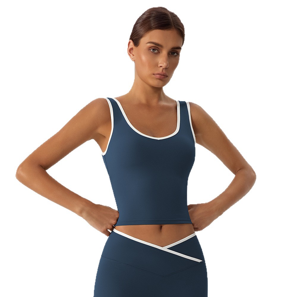 Nuevo color transfronterizo chaleco deportivo transpirable desnudo sensación de correr acondicionamiento físico ropa de yoga bra superior