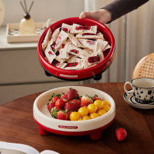 高级感轻奢家用旋转果盘客厅水果盘过年糖果盒干果盘调料盘零食盘