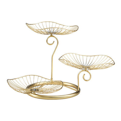 Nordic iron fruit basket creative fruit plate three-story living room tea room with candy dried fruit plate dessert shop decorations