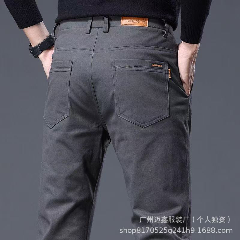 2025 Spring/Summer Business Straight Casual Pants Men's Stretch Versatile Trendy Long Trousers Men's Clothing Cross-Border Wholesale
